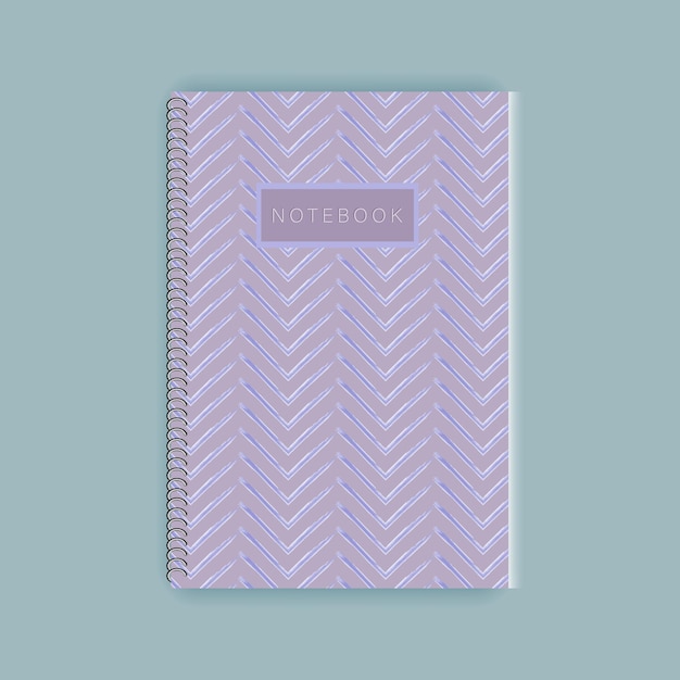 Vetor design de capa de notebook roxo com cor cinza, designs de capa de notebook