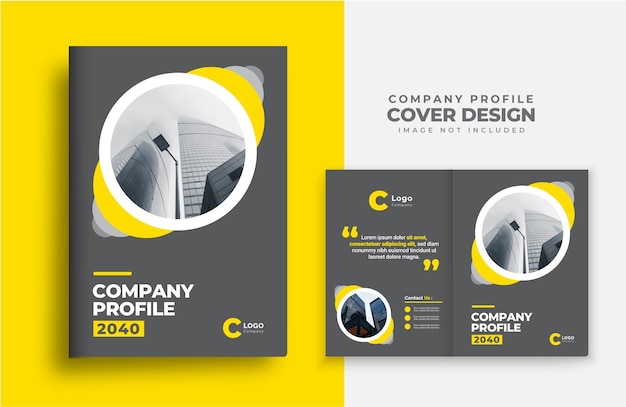 Design de capa de perfil da empresa capa de empresa design de layout de modelo de cor amarela