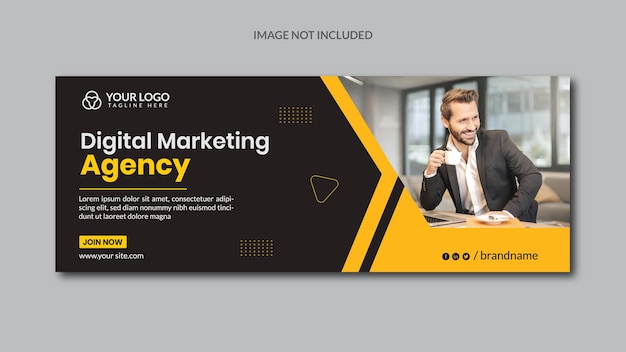 Design de capa do Facebook da agência de marketing digital moderna em formato vetorial