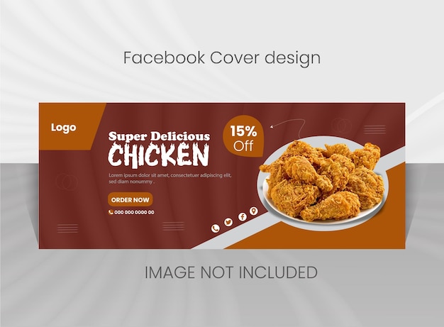 Design de capa do facebook para um restaurante de frango