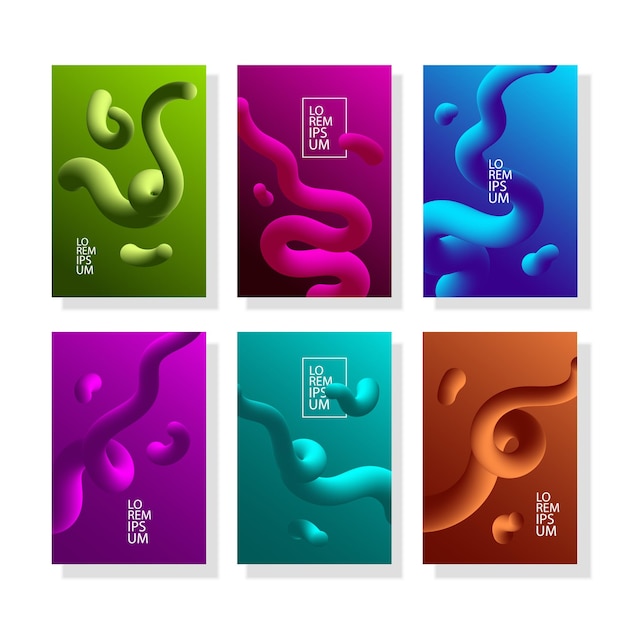 Vetor design de capa fundos de formas coloridas líquidas cartazes de design futurista vetor eps 10
