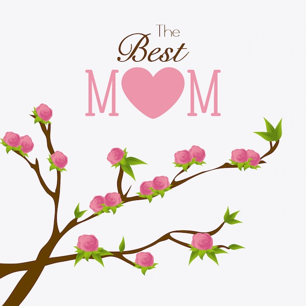Design de cartão de dia das mães feliz.