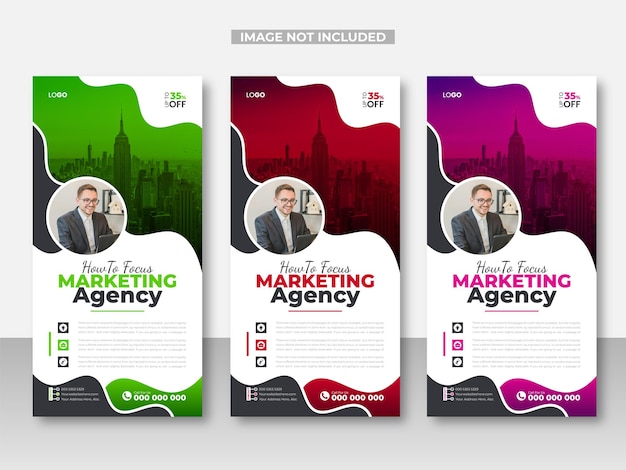 Design de cartão de rack de agência de negócios ou flyer de Dl corporativo