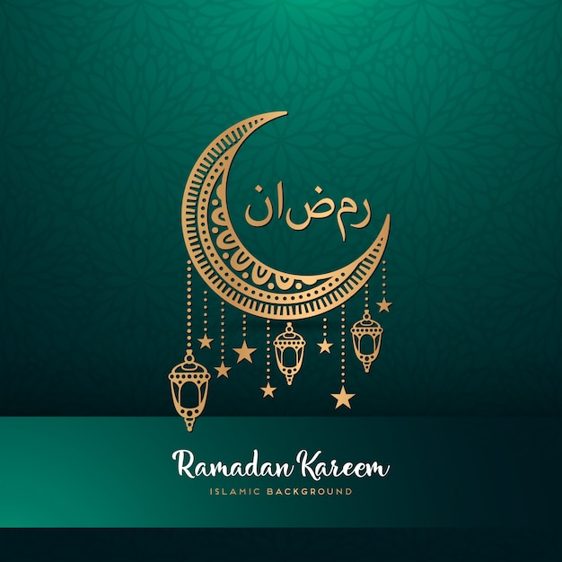 Vetor design de cartão de ramadan kareem com mandala