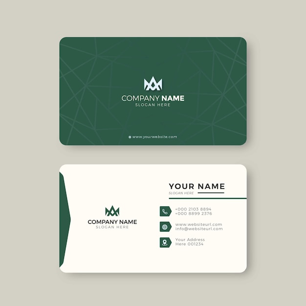 Design de cartão de visita com cor verde elegante