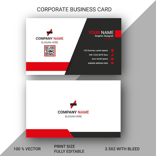 Vetor design de cartão de visita corporativo para uso corporativo ou comercial, mesmo para uso pessoal