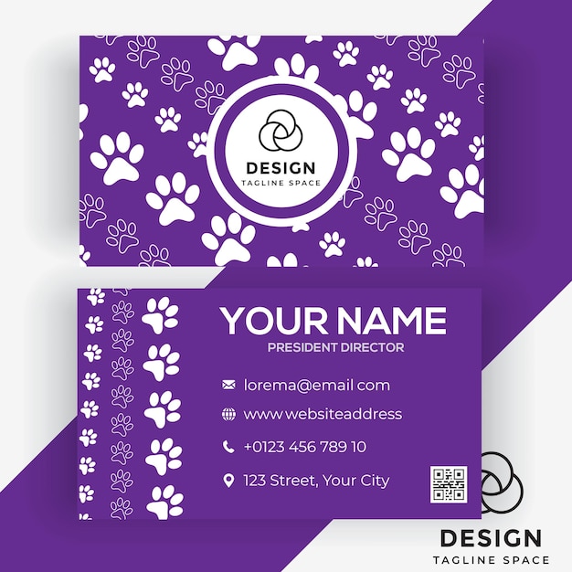 Design de cartão de visita de animais