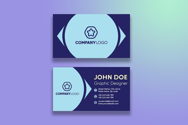 Vetor design de cartão de visita de círculo azul criativo para empresa profissional