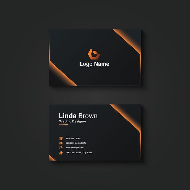 Design de cartão de visita de identidade corporativa simples