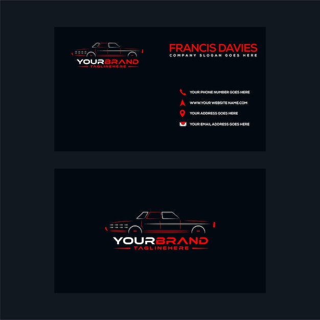 Design de cartão de visita de logotipo de empresa de carro profissional