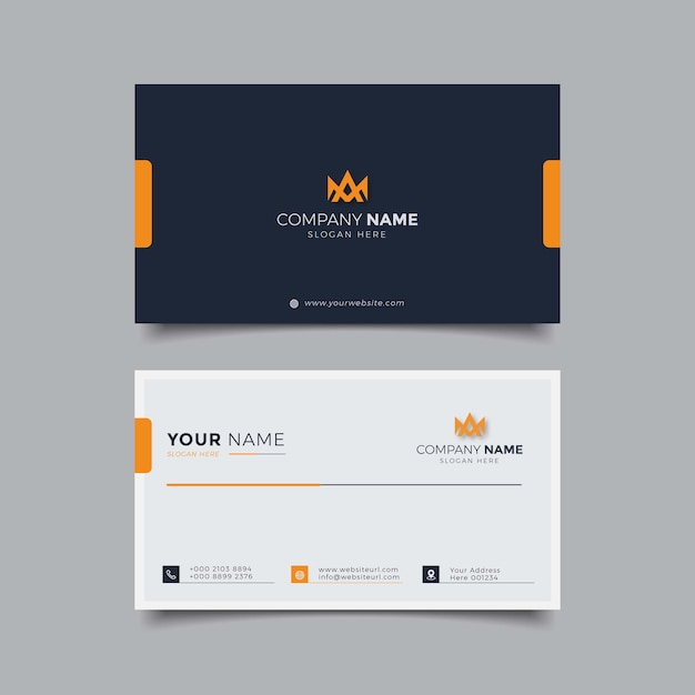 Vetor design de cartão de visita moderno elegante profissional laranja e branco