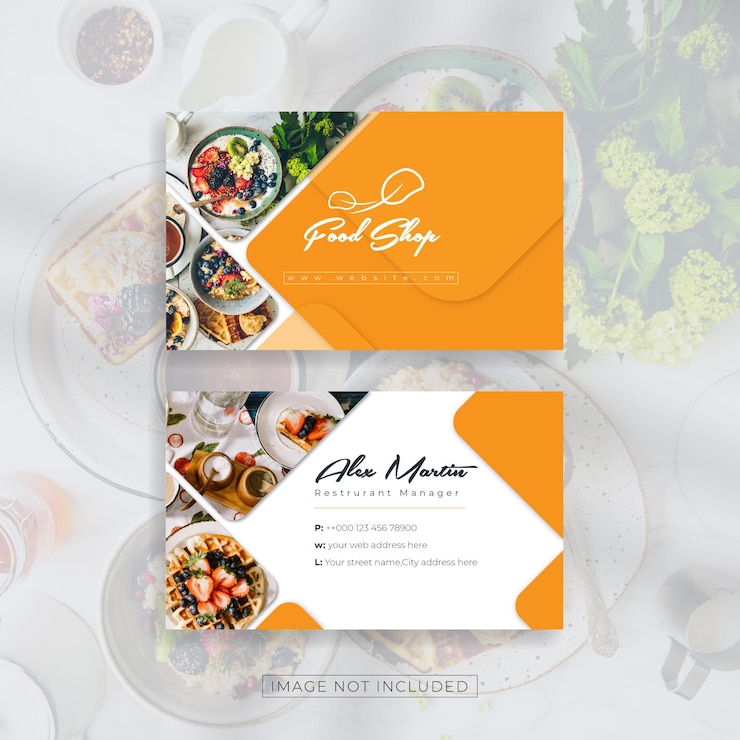 Design de cartão de visita para restaurantes