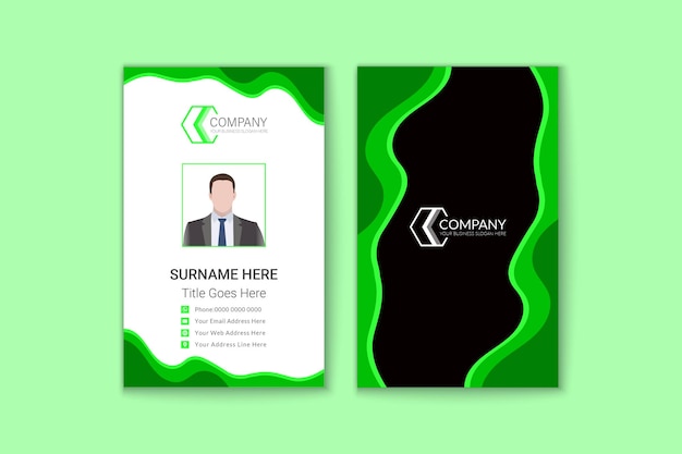 Vetor design de cartão de visita verde profissional corporativo