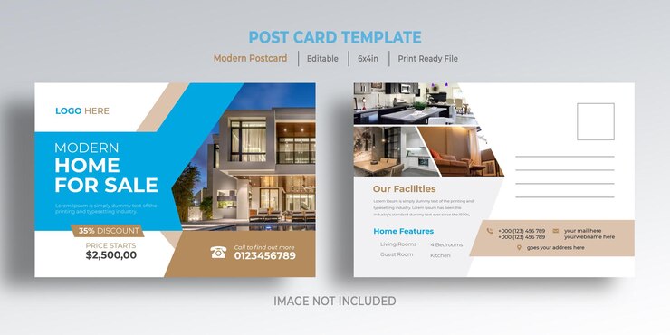 Design de cartão postal imobiliário