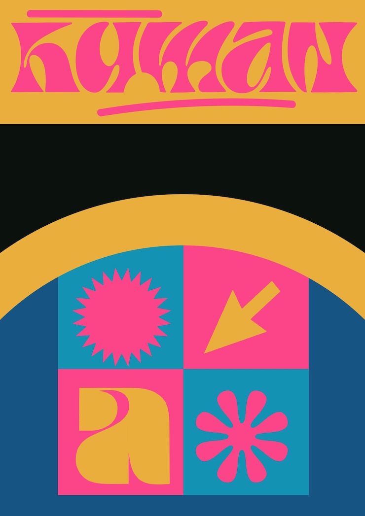 Vetor design de cartaz clássico retro pop