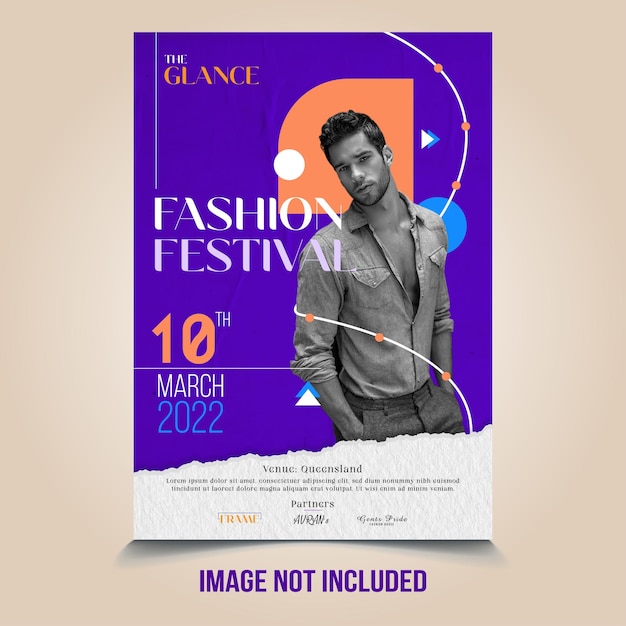 Design de cartaz de festival de moda