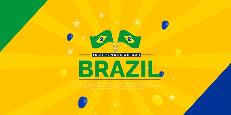 Vetor design de cartaz de mídia social de cor amarela dey indepence do brasil