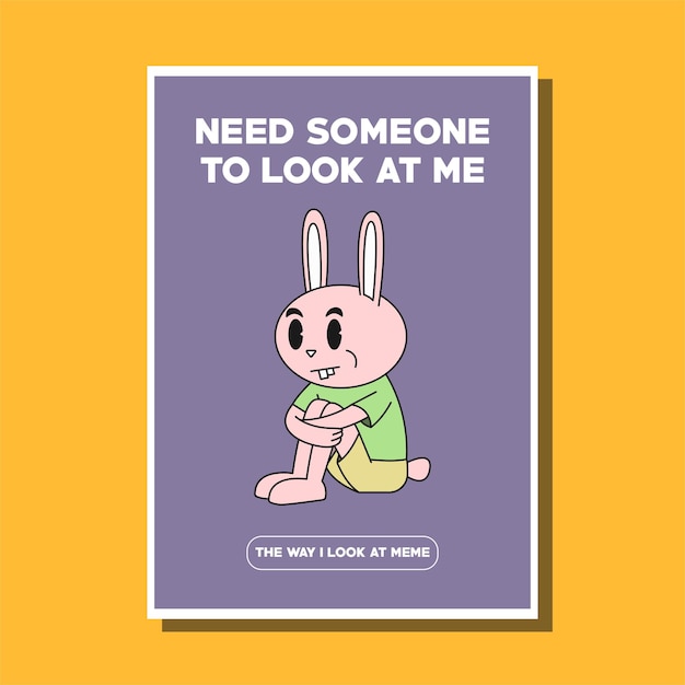 design de cartaz de personagem de desenho animado com palavras