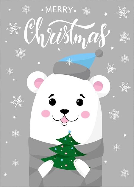 Design de cartaz de ursinho de pelúcia de Natal