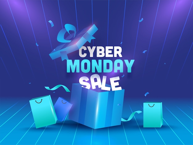 Design de cartaz de venda da cyber monday com oferta de desconto