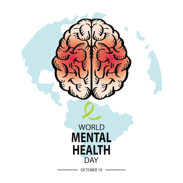 Design de cartaz do Dia Mundial da Saúde Mental