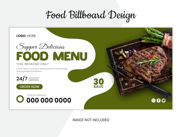 Vetor design de cartazes publicitários de promoção de alimentos para restaurantes