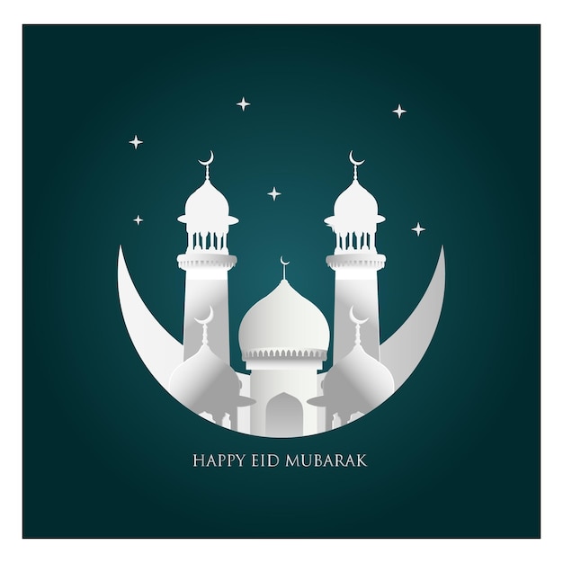 Design de cartões de saudação feliz eid mubarak