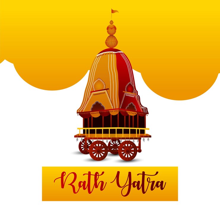 Design de celebração de Rath yatra com ilustração vetorial do senhor Jagannath Balabhadra e Subhadra