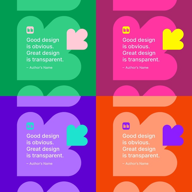Design de citação em cores complementares em negrito