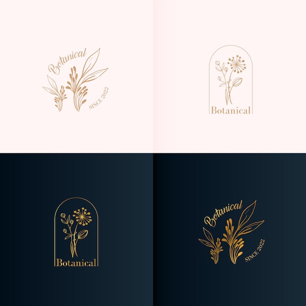 Design de coleção de logotipo de flor bonita