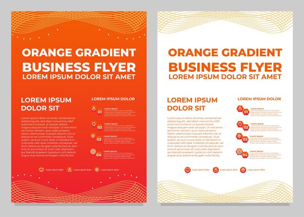 Design de coleção de modelo de panfleto de negócios gradiente laranja