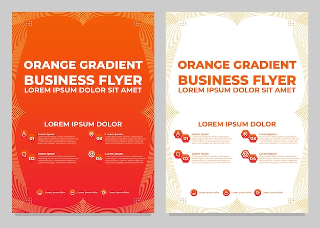 Design de coleção de modelo de panfleto de negócios gradiente laranja