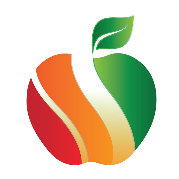 Design de comida saudável de frutas de logotipo da applemodelo de vetor de inspiração de design de logotipo da apple