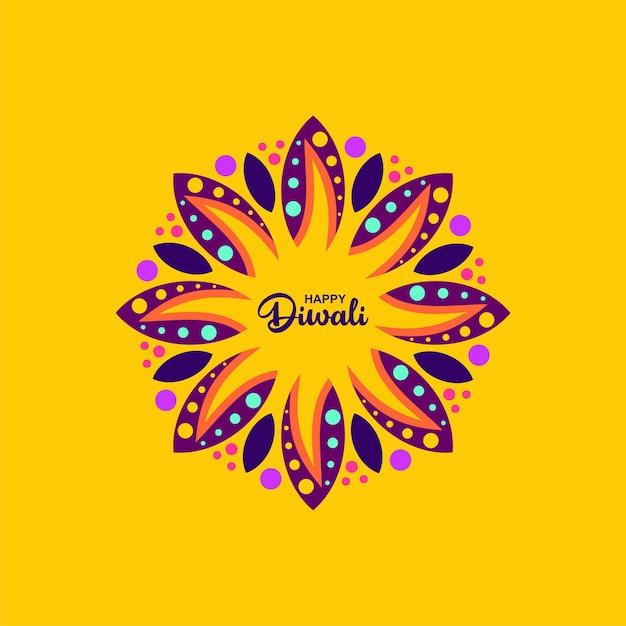 Design de conceito de diwali feliz plano