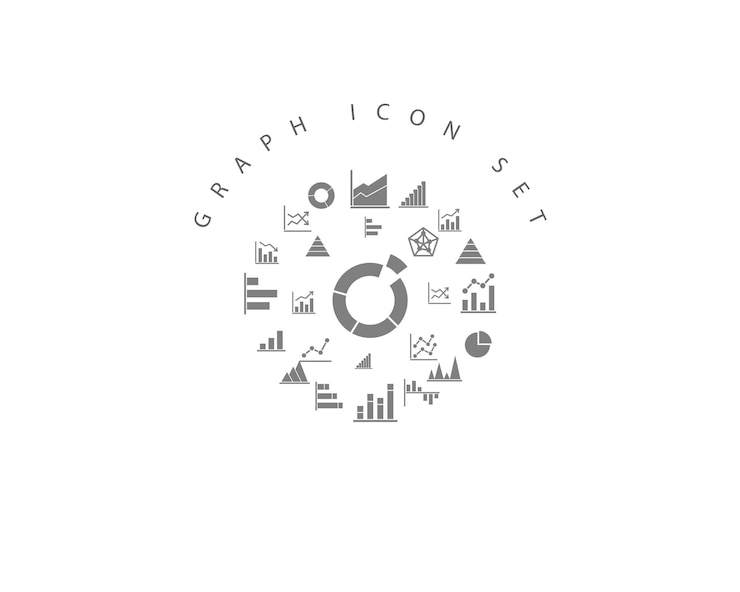 Vetor design de conjunto de ícones de gráfico