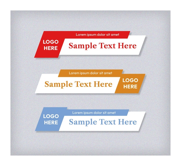 Design de conjunto de modelos de banners de terço inferior limpo