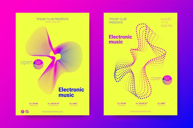 Design de convite de música para evento de som eletrônico