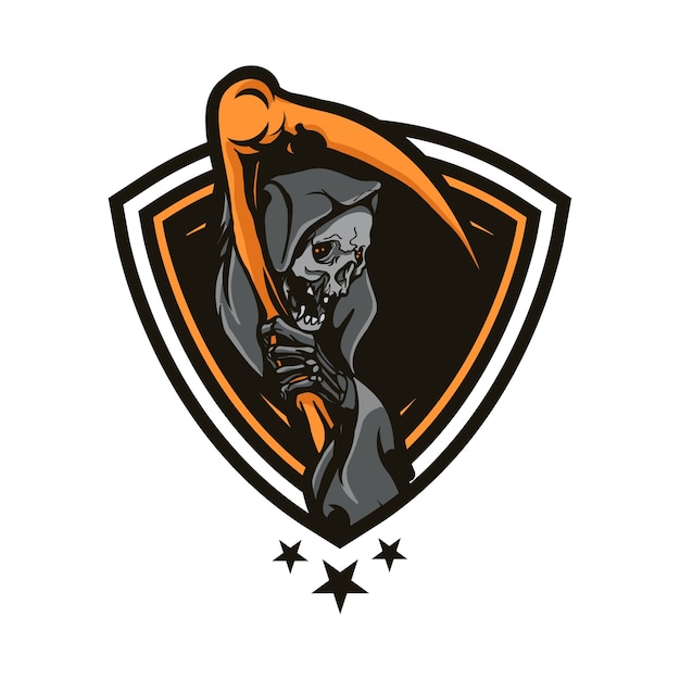 Design de crachá de caveira grim reaper