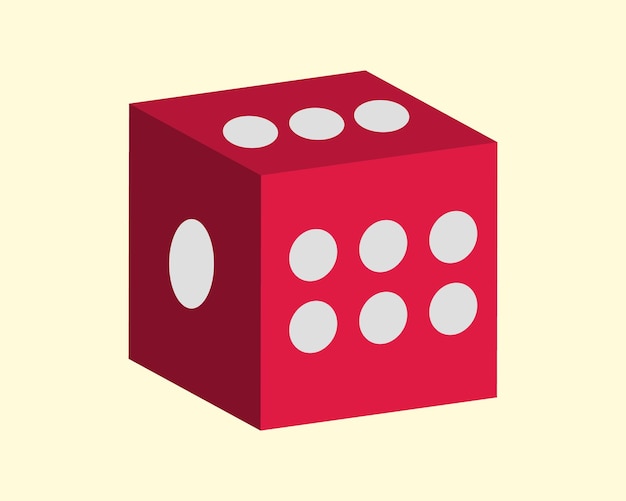 Vetor design de dados vermelhos 3d para ilustração relacionada a jogos de azar