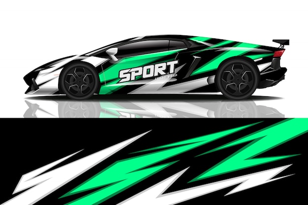 Design de decalque de carro esporte