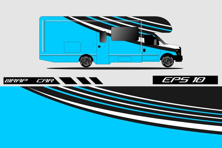 Vetor design de decalque de embrulho de carro esportivo