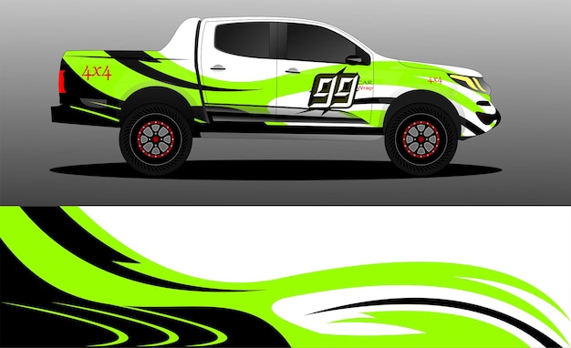 Design de decalque de envoltório de caminhão vetor abstrato projetos de kit de fundo gráfico para rally de carro de corrida de veículo