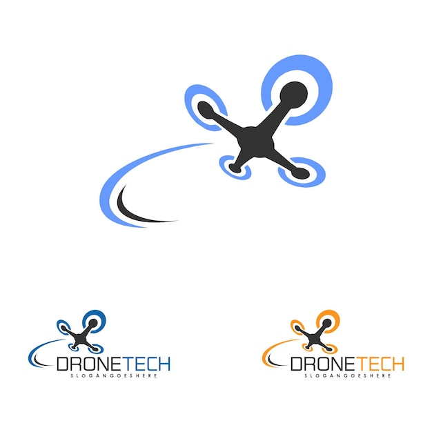 Vetor design de drone relacionado ao logotipo da empresa de serviços de drone