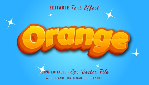 Vetor design de efeito de texto 3d laranja