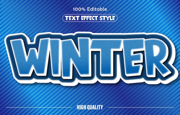 Design de efeito de texto de estilo vetorial editável de inverno