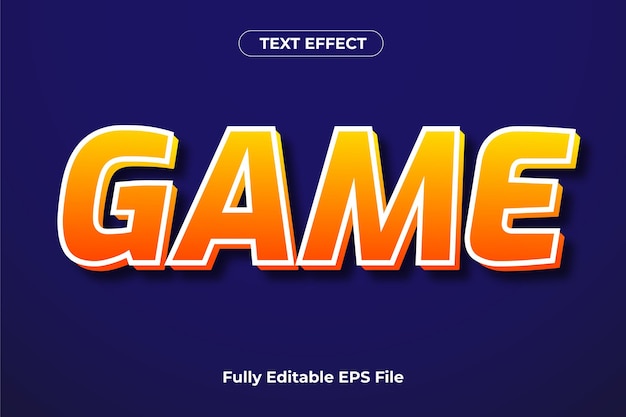Design de efeito de texto de jogo 3D com fonte totalmente editável