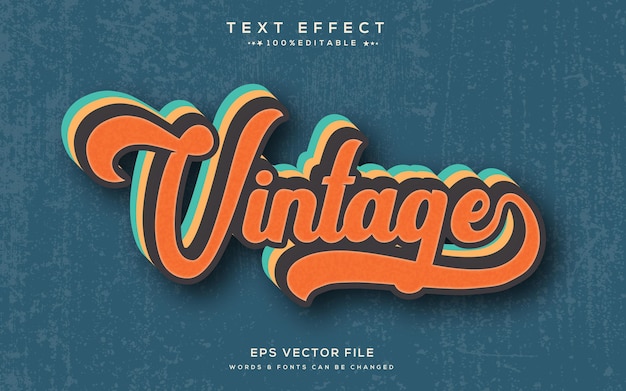 Design de efeito de texto editável em estilo vintage
