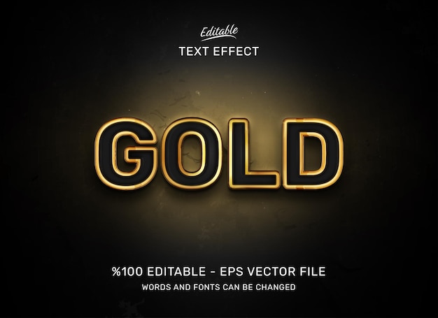 Design de efeito de texto editável gold