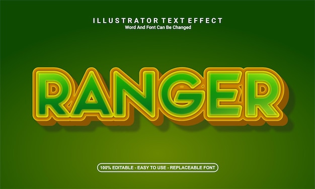 Design de efeito de texto moderno, ranger