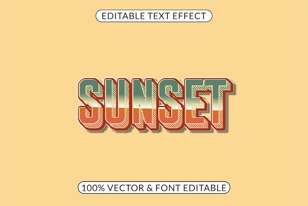 Vetor design de efeito de texto retrô editável tipografia vintage